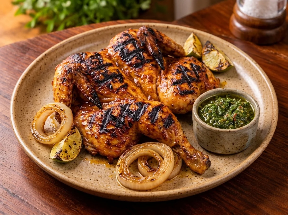 Demi-Poulet Grillé au Charbon (3 500 FCFA) — TCHICK Rôtisserie Urbaine Almadies Dakar