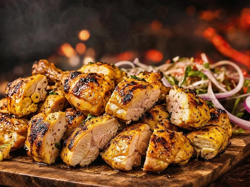 Dibi Poulet au Feu de Bois (Demi : 5 000 FCFA / Entier : 10 000 FCFA) — TCHICK Rôtisserie Urbaine Almadies Dakar