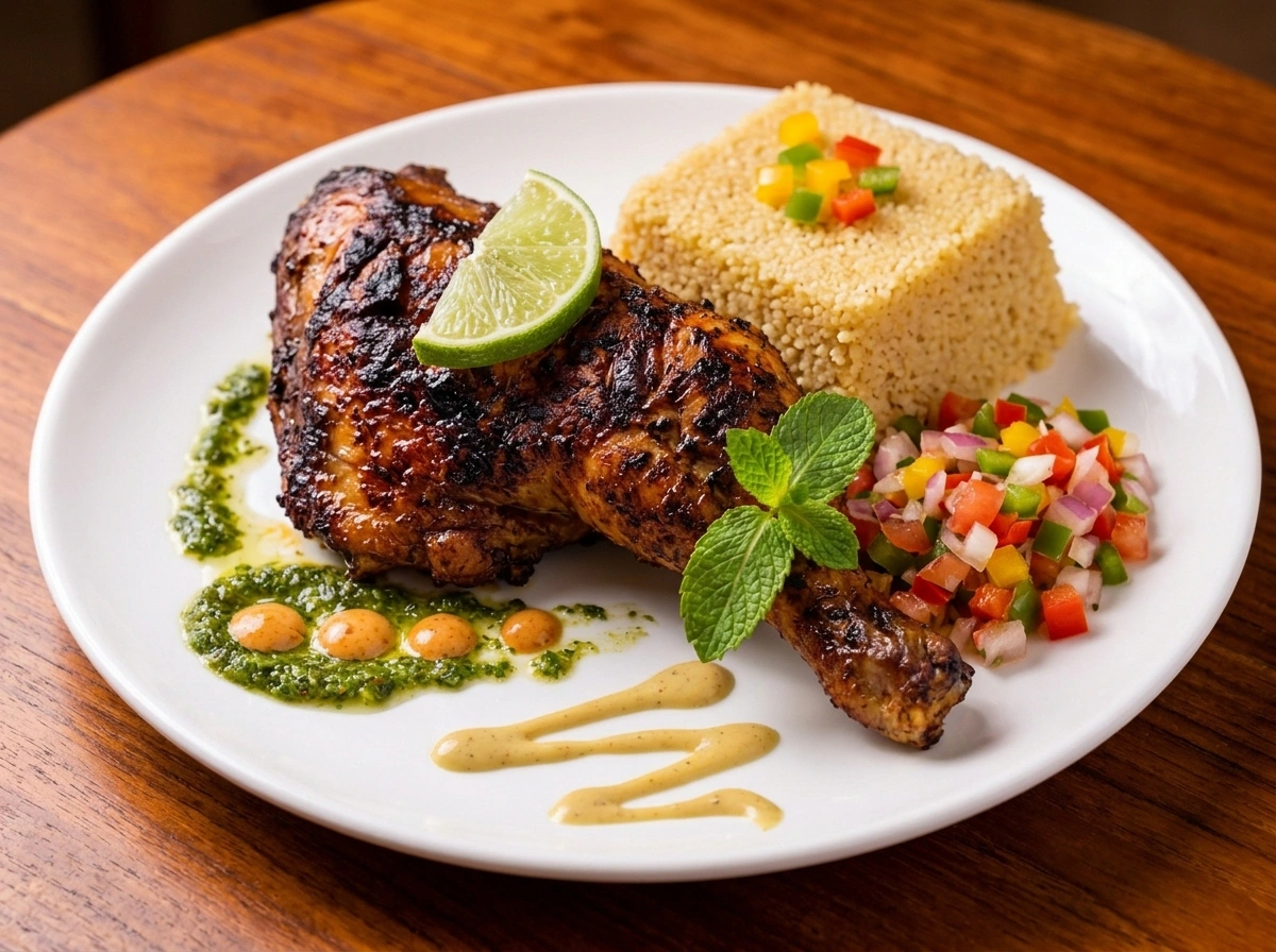 Poulet Braisé + Attiéké (3 000 FCFA) — TCHICK Rôtisserie Urbaine Almadies Dakar